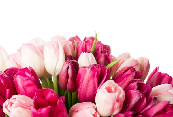 Bouquet Tulipes Roses Dans Vase — Photo