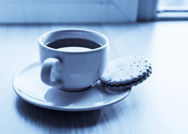 Xícara Chá Biscoito — Fotografia de Stock