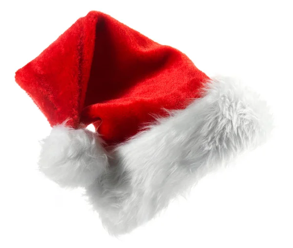 被白色背景隔离的圣诞老人红帽子 — 图库照片