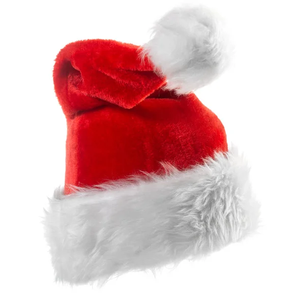 Santa Claus Red Hat Isolated White Background — Stock Photo, Image