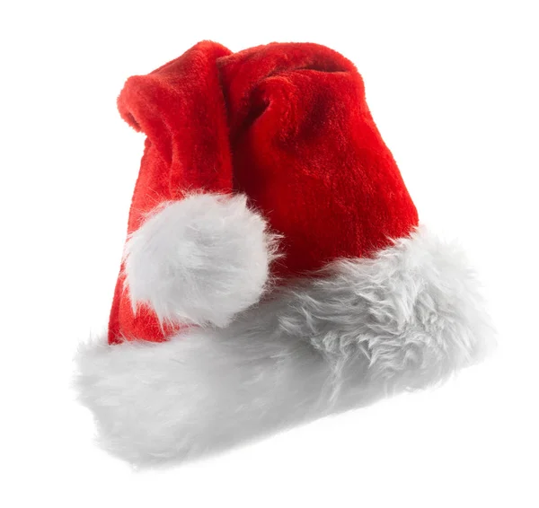 Santa Claus Czerwony Kapelusz Izolowany Białym Tle — Zdjęcie stockowe