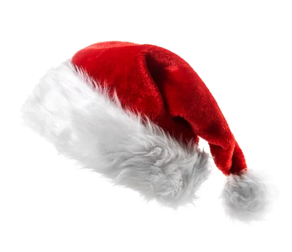 Sombrero Rojo Santa Claus Aislado Sobre Fondo Blanco — Foto de Stock