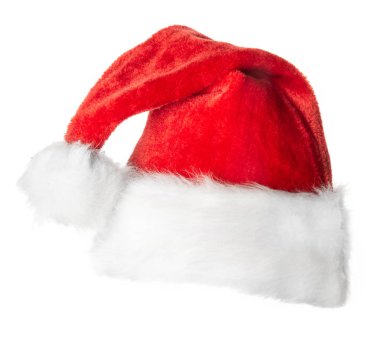 Noel Baba kırmızı şapka beyaz arka planda izole