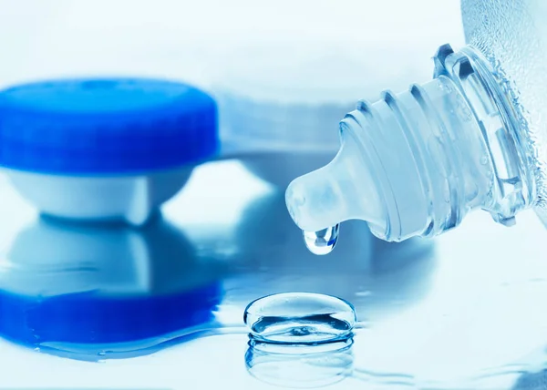 Contact Lens Case Bottle Solution — Stock Photo, Image