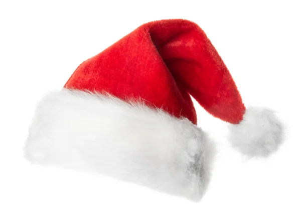 Santa Claus Red Hat Isolated White Background — Stock Photo, Image