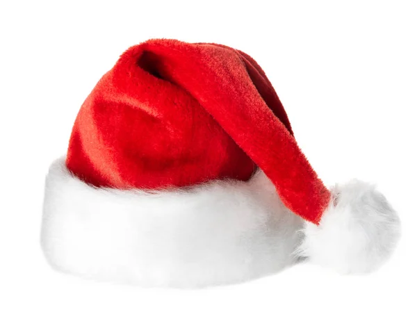 Sombrero Rojo Santa Claus Aislado Sobre Fondo Blanco —  Fotos de Stock