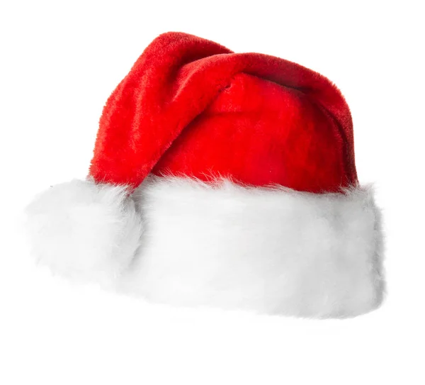 被白色背景隔离的圣诞老人红帽子 — 图库照片