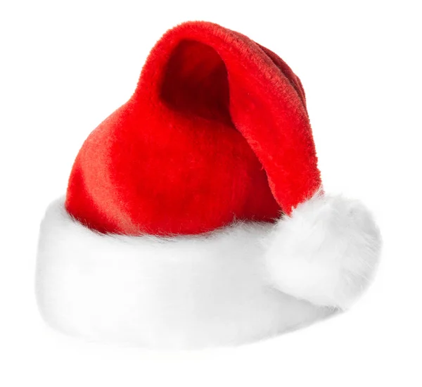 Sombrero Rojo Santa Claus Aislado Sobre Fondo Blanco —  Fotos de Stock