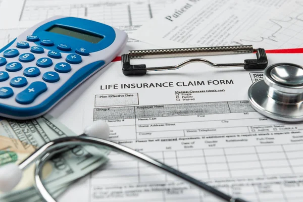 Health Care Costs Stethoscope Calculator Symbol Health Care Costs Medical — Stock Photo, Image