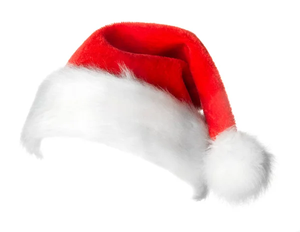 Santa Claus Czerwony Kapelusz Izolowany Białym Tle — Zdjęcie stockowe