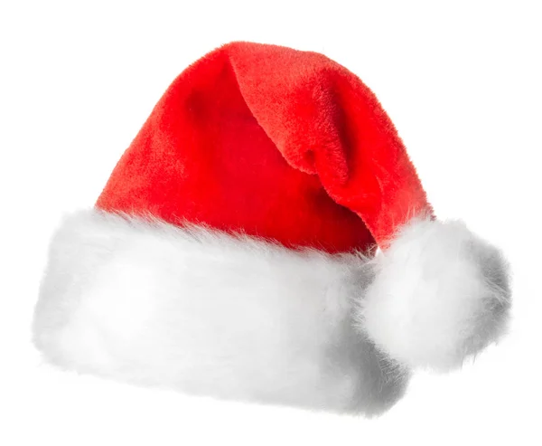 Cappello Babbo Natale Rosso Isolato Sfondo Bianco — Foto Stock