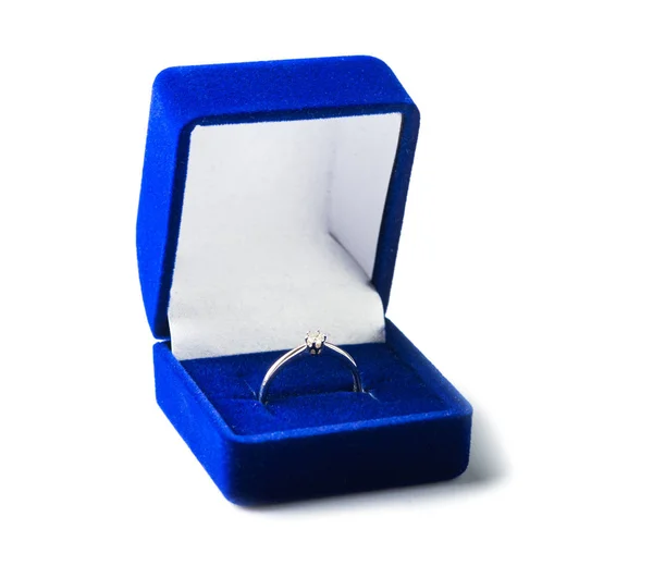 Caja Con Anillo Compromiso Propuesta Matrimonio — Foto de Stock