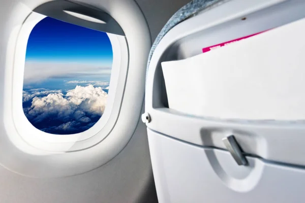 View Window Airplane Flying Clouds — Stock Photo, Image