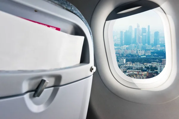 Moscow View Plane Window — Stock Photo, Image