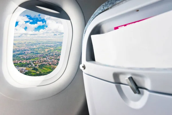 San Marino View Plane Window — Stock Photo, Image