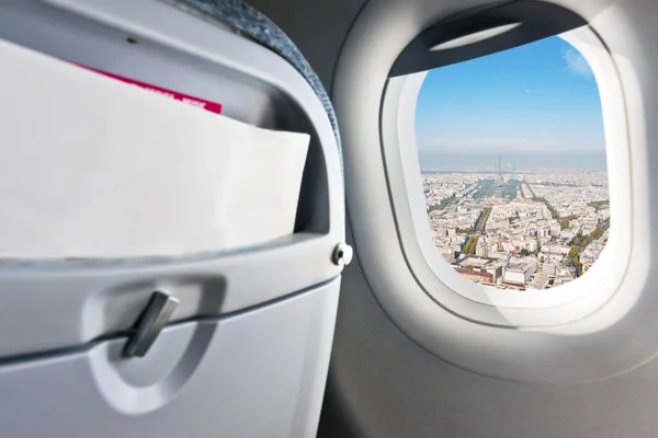 Paris View Plane Window — Stock Photo, Image