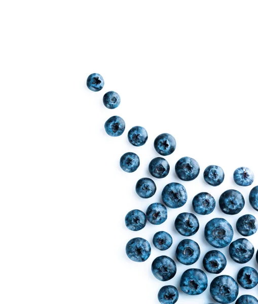Smakliga Blåbär Isolerade Vit Bakgrund Blåbär Antioxidant Ekologisk Supermat — Stockfoto