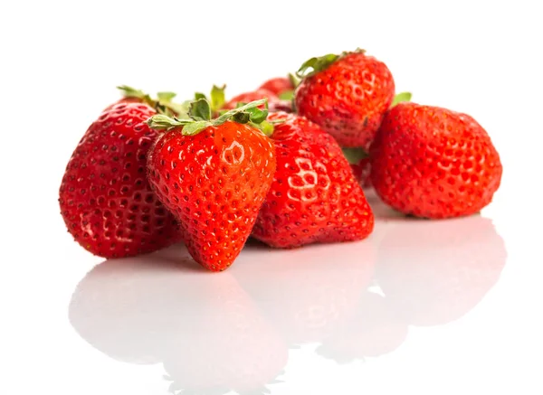 Closeup Shot Fresh Strawberries Isolated White Background — Stock Photo, Image