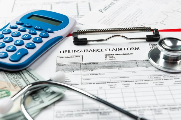 Stethoscope Calculator Symbol Health Care Costs Medical Insurance — Stock Photo, Image