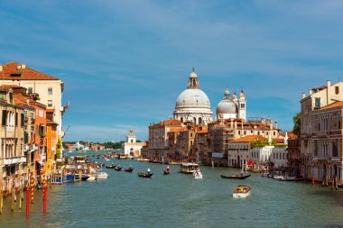 Büyük Kanal ve Bazilika Santa Maria della Salute, Venedik, İtalya 