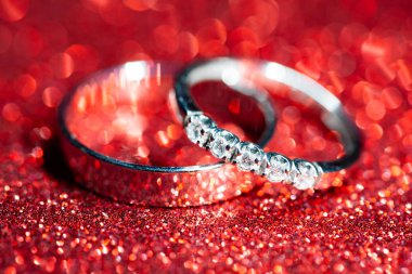 Altın alyanslar. Glitter arka plan