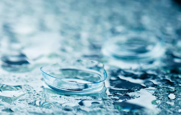 Two contact lenses with reflection — Stock Photo, Image