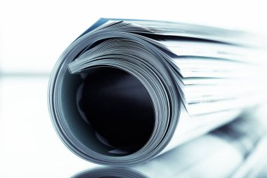 Magazin dergisi beyaz arka grubunda