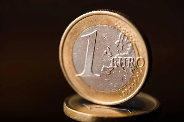 One Euro Coin Table — Stock Photo, Image
