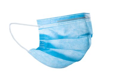 Beyaz arka planda tıbbi koruyucu maske