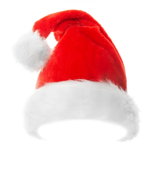 Jultomten Röd Hatt Isolerad Vit Backgroun — Stockfoto