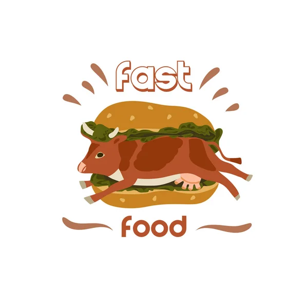 Fast food of animal origin. — Stock Vector