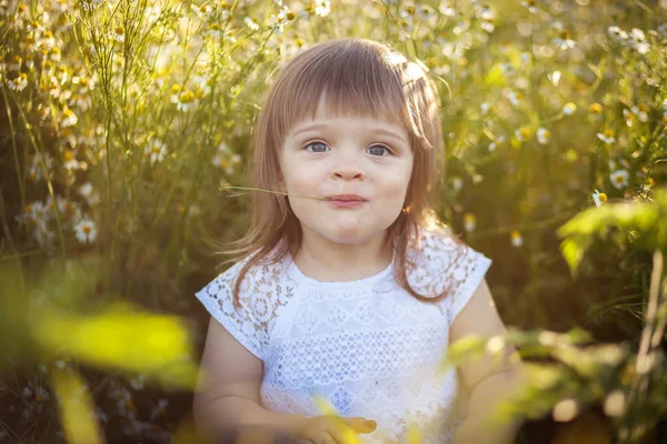 Küçük kız yaz — Stok fotoğraf