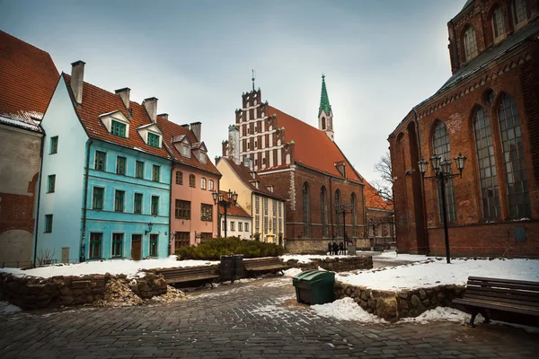 Vieille rue à Riga, Lettonie Images De Stock Libres De Droits