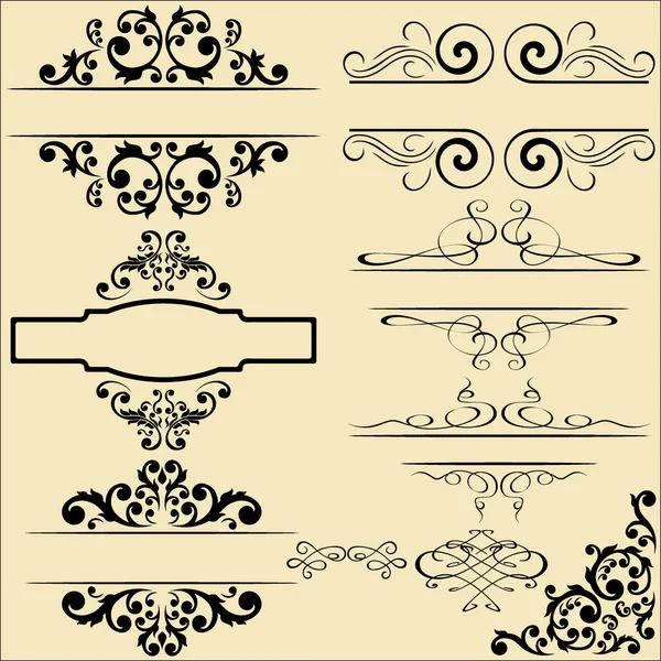kaligrafik tasarım elementlerinin vektör kümesi
