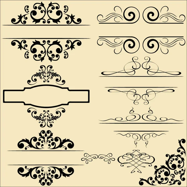 Vektorsatz kalligrafischer Gestaltungselemente — Stockvektor