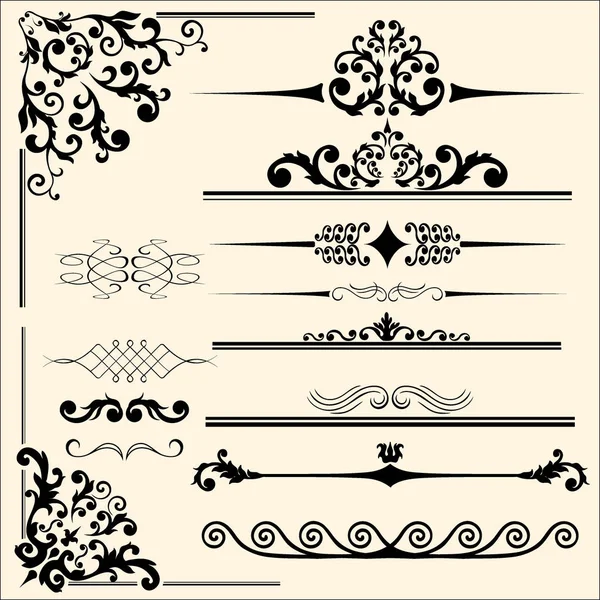 kaligrafik tasarım elementlerinin vektör kümesi