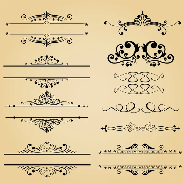 kaligrafik tasarım elementlerinin vektör kümesi
