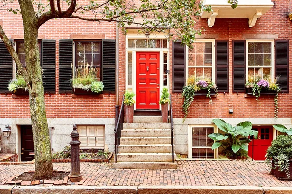 Rua Bairro Beacon Hill Boston Eua — Fotografia de Stock