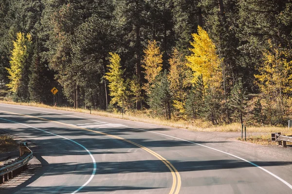 Sezon Sonbahar Kış Için Değiştirme Otoyol Colorado Abd — Stok fotoğraf