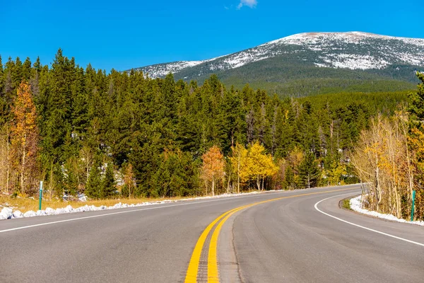 Highway Autumn Sunny Day Colorado Usa — Stock Photo, Image