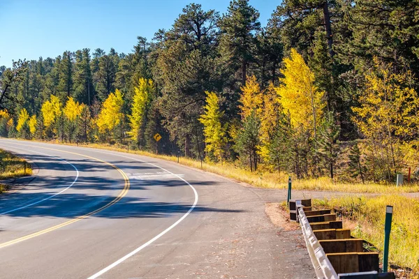 Temporada Mudando Outono Para Inverno Auto Estrada Colorado Eua — Fotografia de Stock