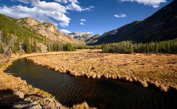 Doğu Girişi Creek Rocky Dağı Milli Parkı Peyzaj Colorado Abd — Stok fotoğraf