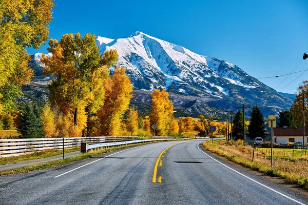 Autobahn Colorado Felsigen Bergen Herbst Usa — Stockfoto