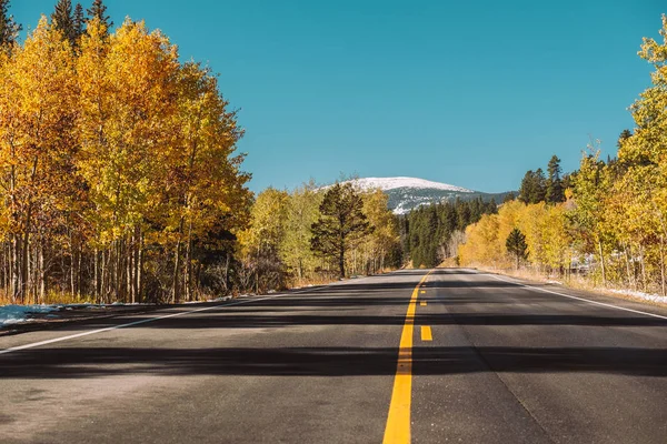 Sonbahar Güneşli Gün Otoban Colorado Abd — Stok fotoğraf