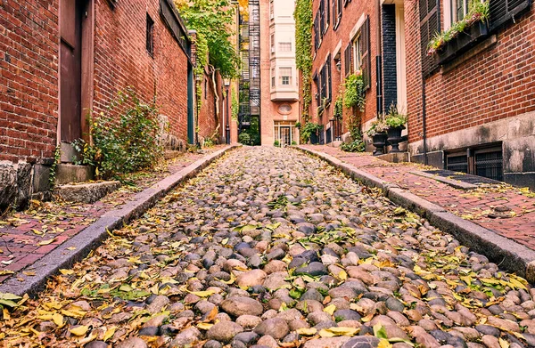 Historic Acorn Street Barrio Beacon Hill Boston — Foto de Stock