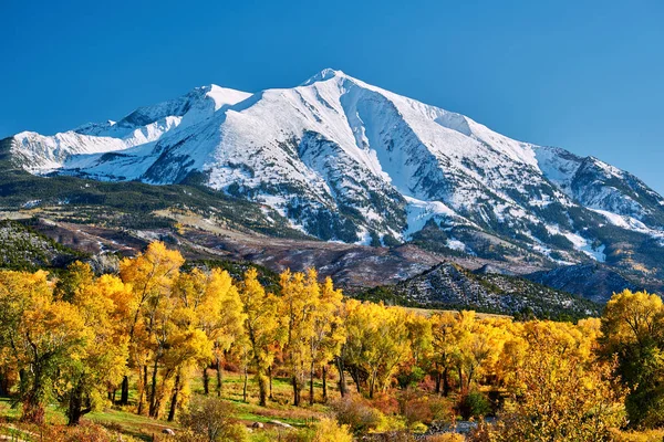 Гора Sopris Осінній Краєвид Колорадо Скелясті Гори Сша — стокове фото