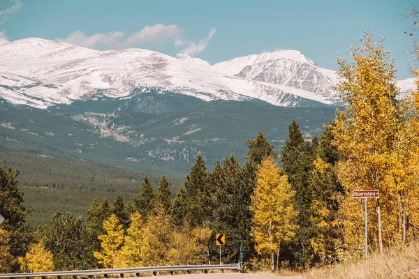 Stagione Che Cambia Dall Autunno All Inverno Montagne Rocciose Colorado — Foto Stock