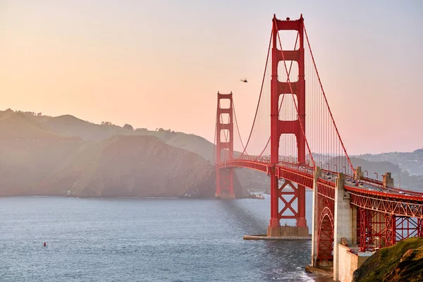 Golden Gate Bridge View Golden Gate Vue Sur Coucher Soleil — Photo