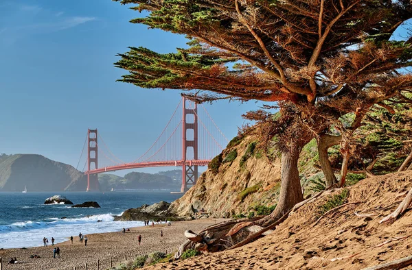 Vista Del Puente Golden Gate Desde Baker Beach San Francisco — Foto de Stock