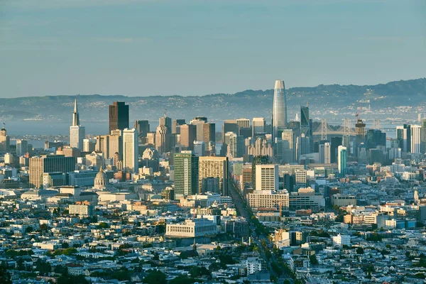 San Francisco Panorama Pohled Twin Peaks Kalifornie Usa — Stock fotografie